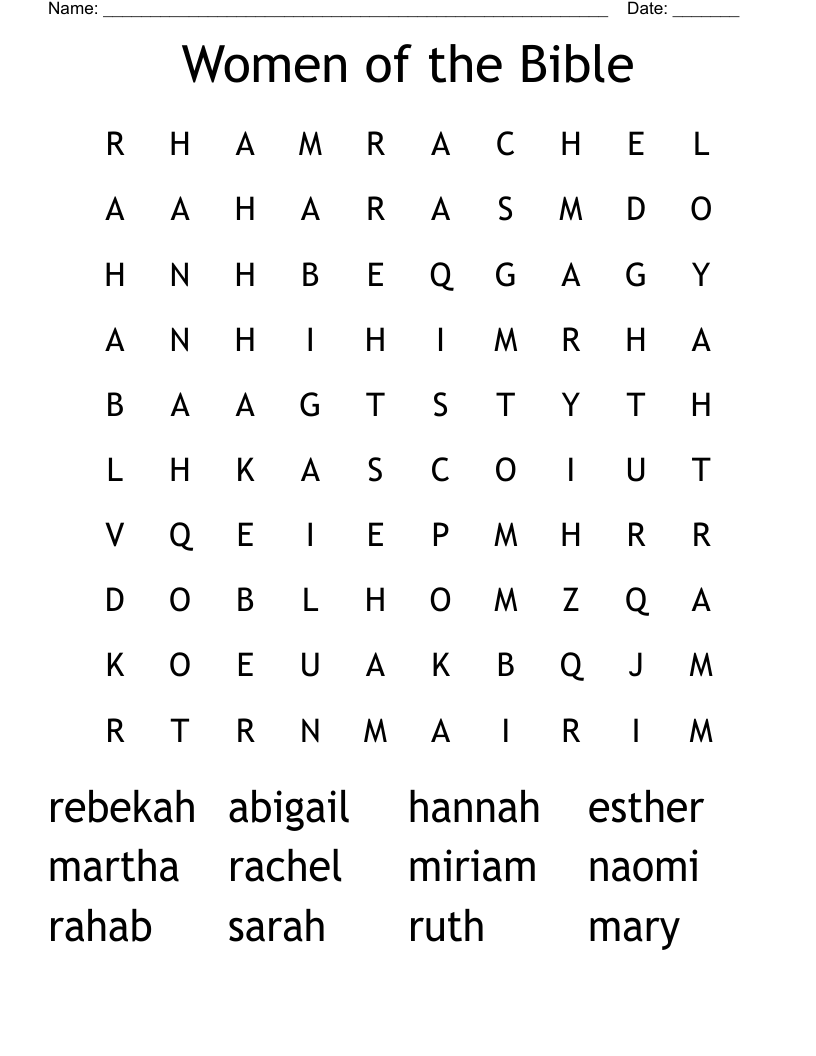 Women of the Bible Word Search