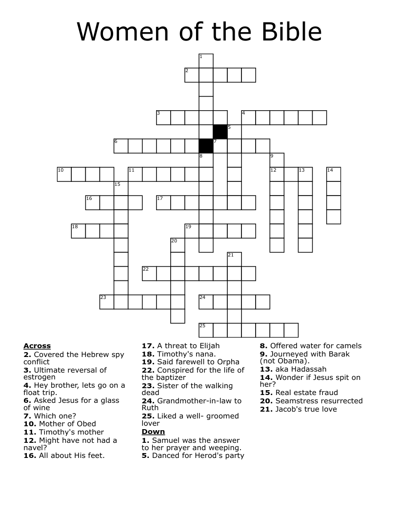 Women of the Bible Crossword