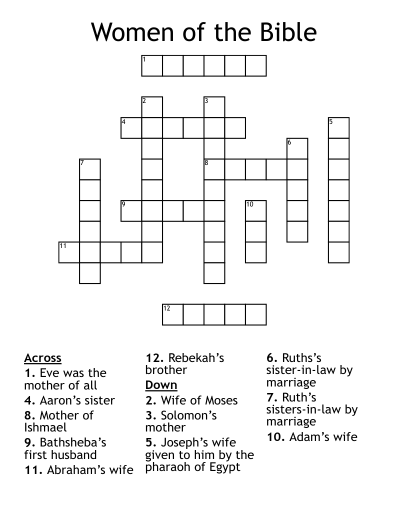 Women of the Bible  Crossword