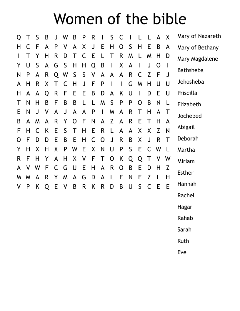 Women of the bible Word Search
