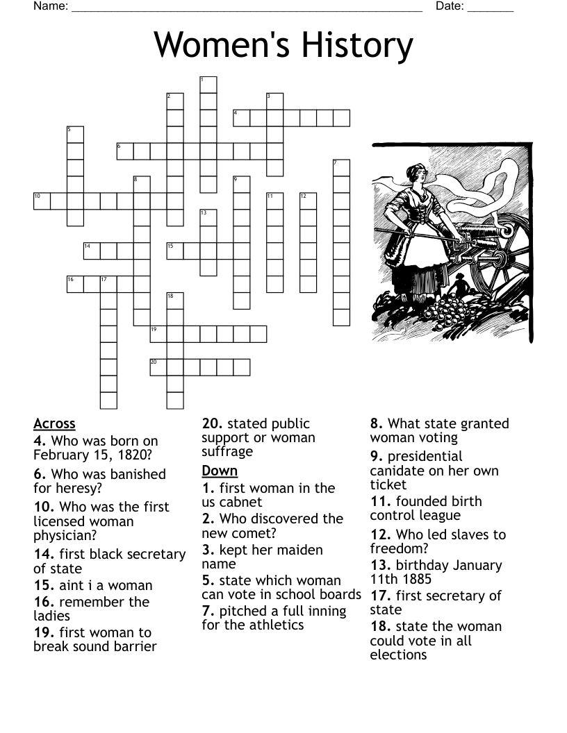 Women's History  Crossword