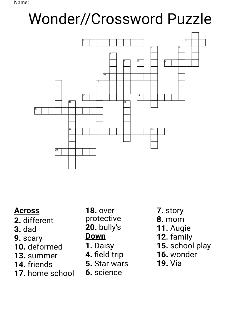 Wonder//Crossword Puzzle