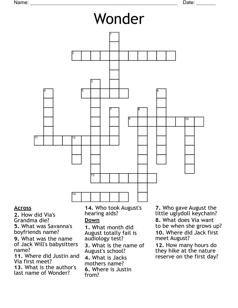 Wonder Crossword