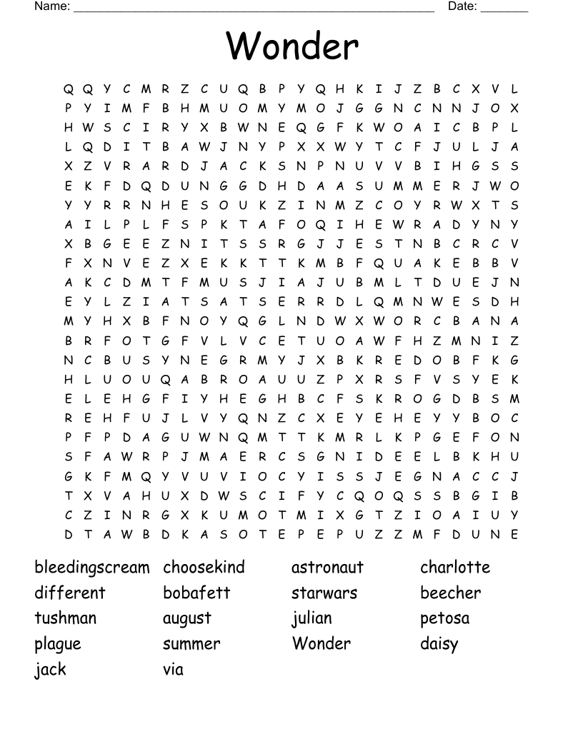 Wonder Word Search