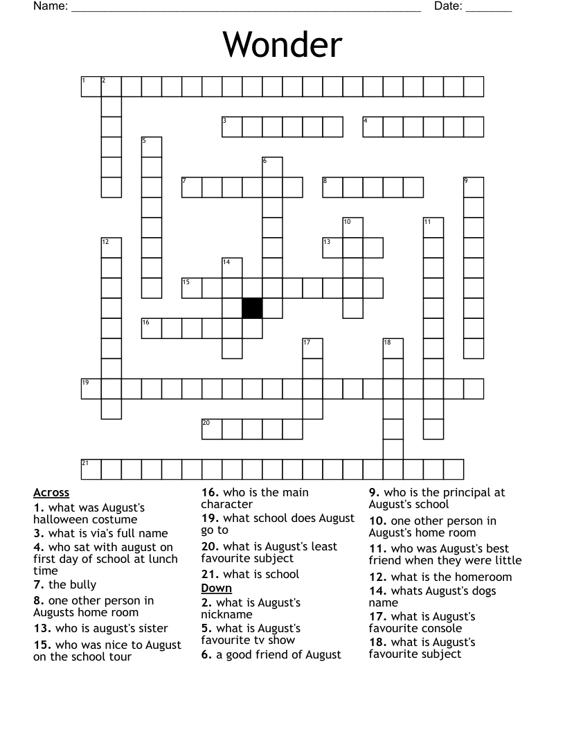 Wonder Crossword
