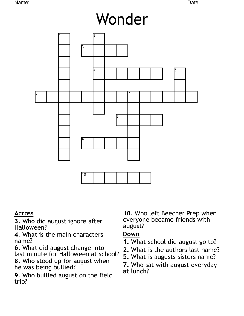 Wonder Crossword