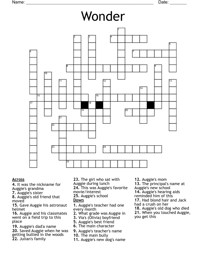 Wonder Crossword