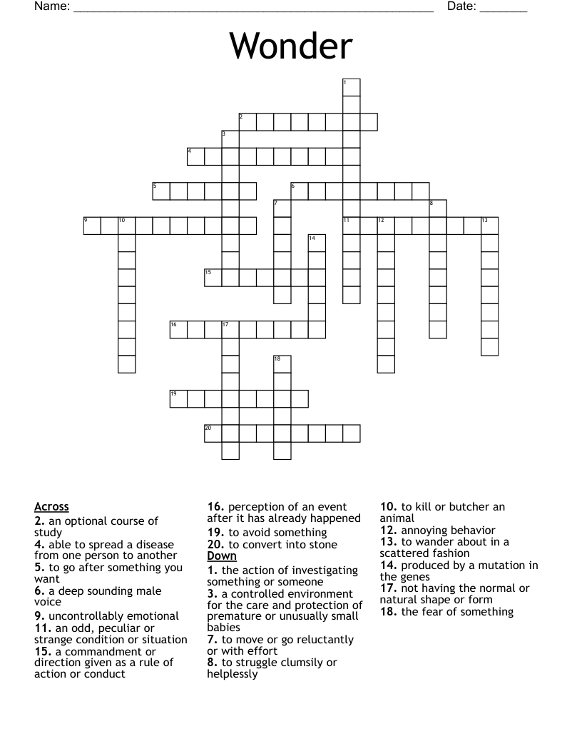 Wonder Crossword