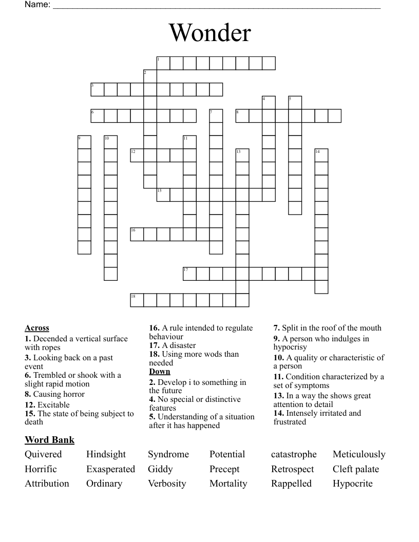 Wonder Crossword