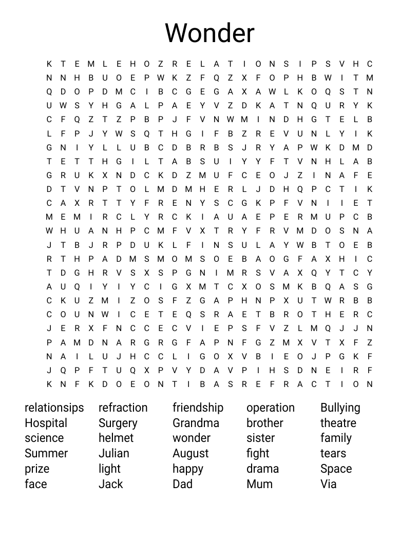 Wonder Word Search