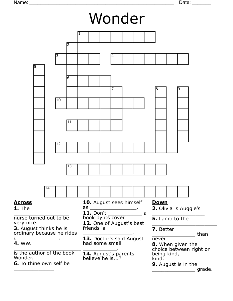 Wonder Crossword