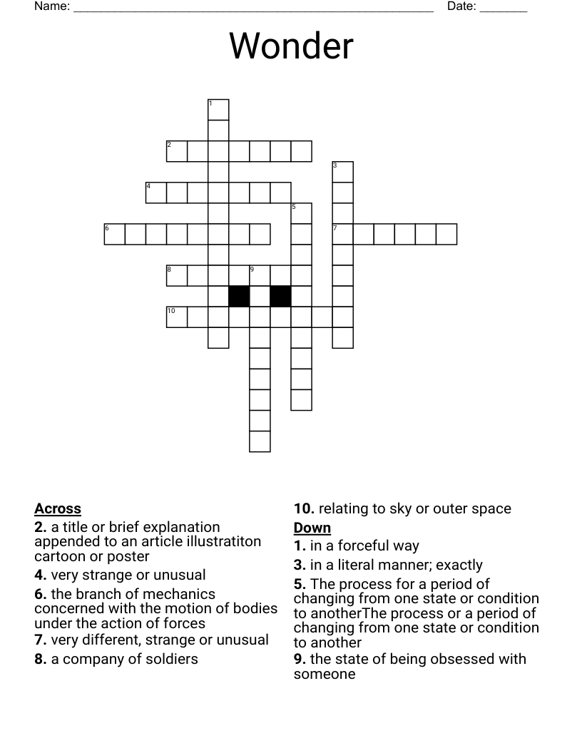Wonder Crossword