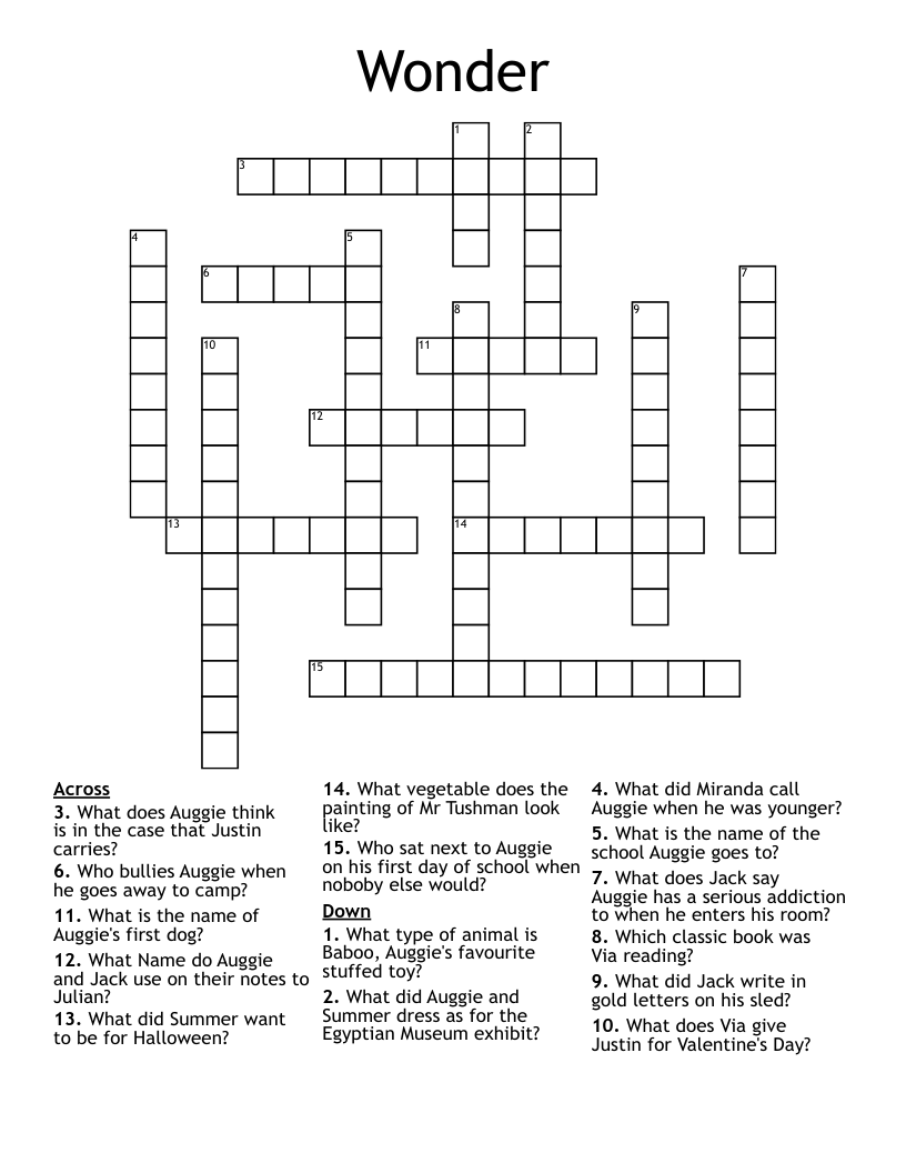 Wonder Crossword