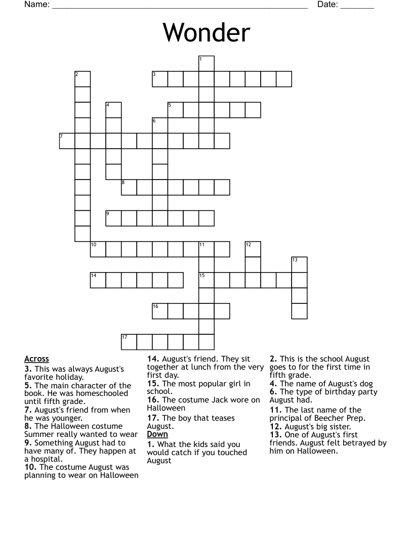 Wonder Crossword