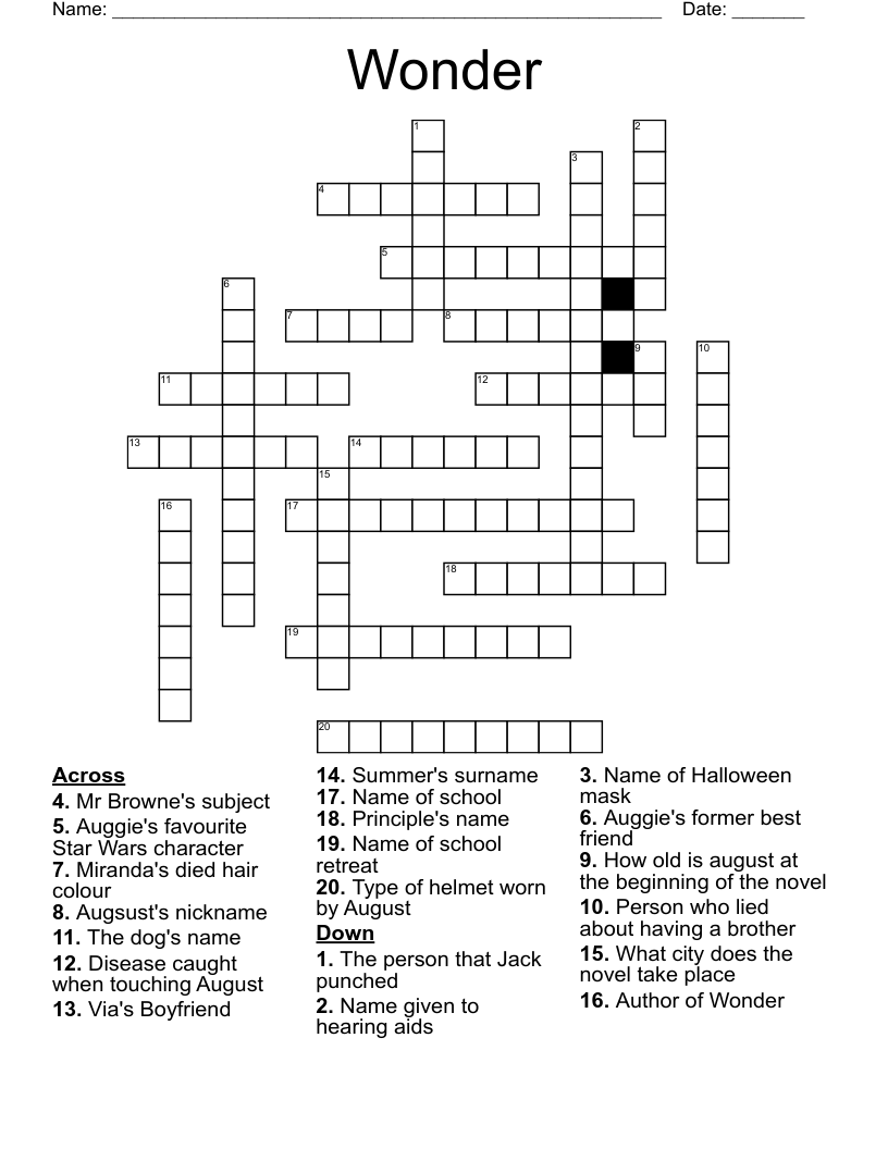 Wonder Crossword