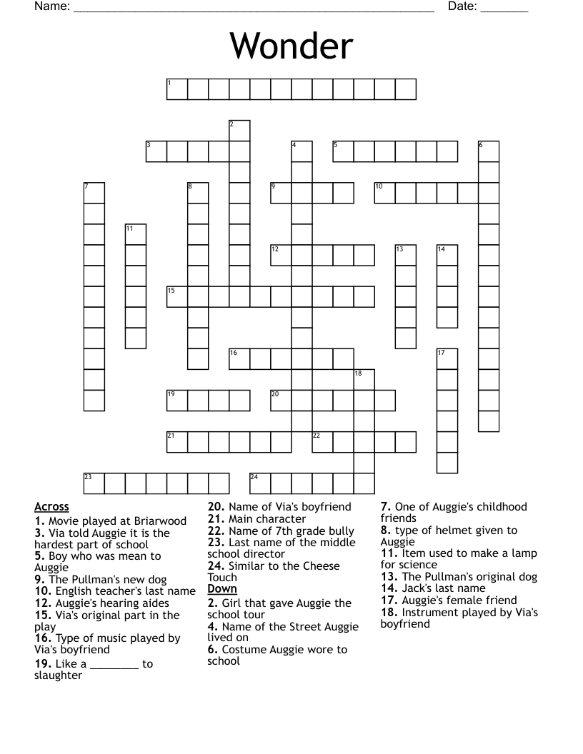 Wonder Crossword