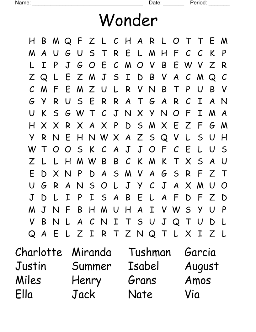 Wonder Word Search