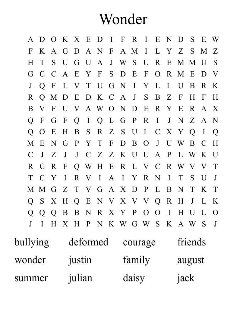 Wonder Word Search