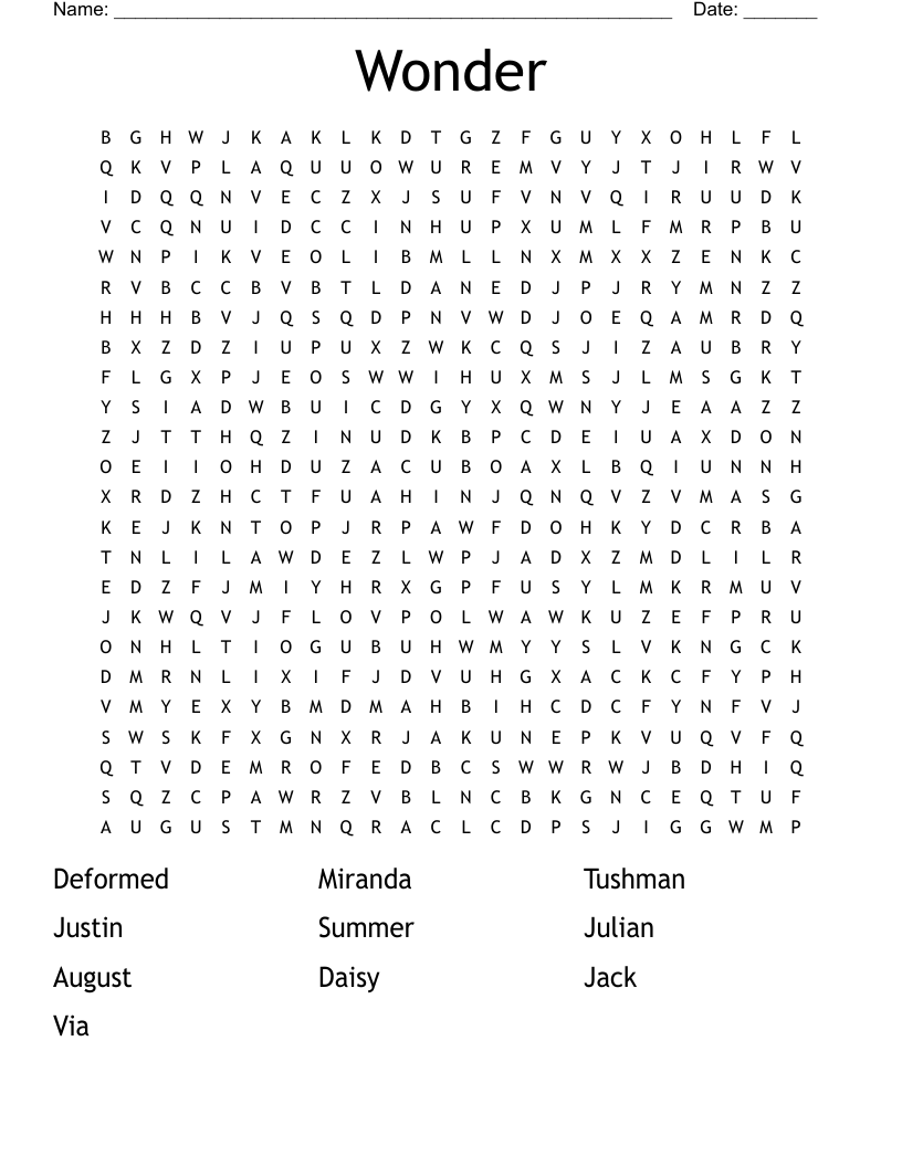 Wonder Word Search