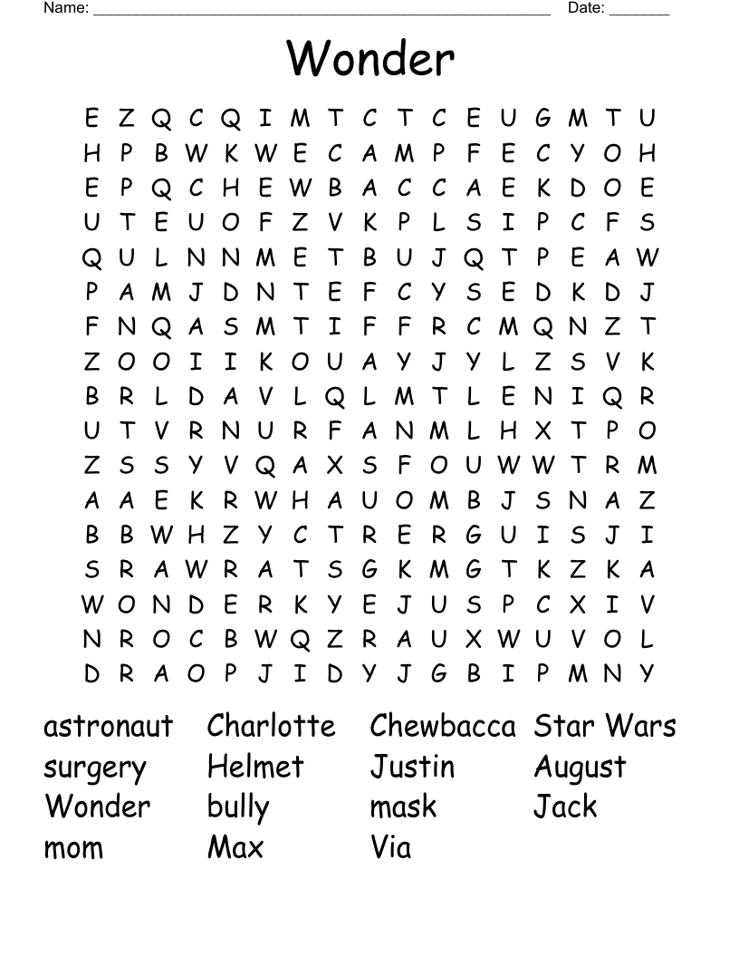 Wonder Word Search