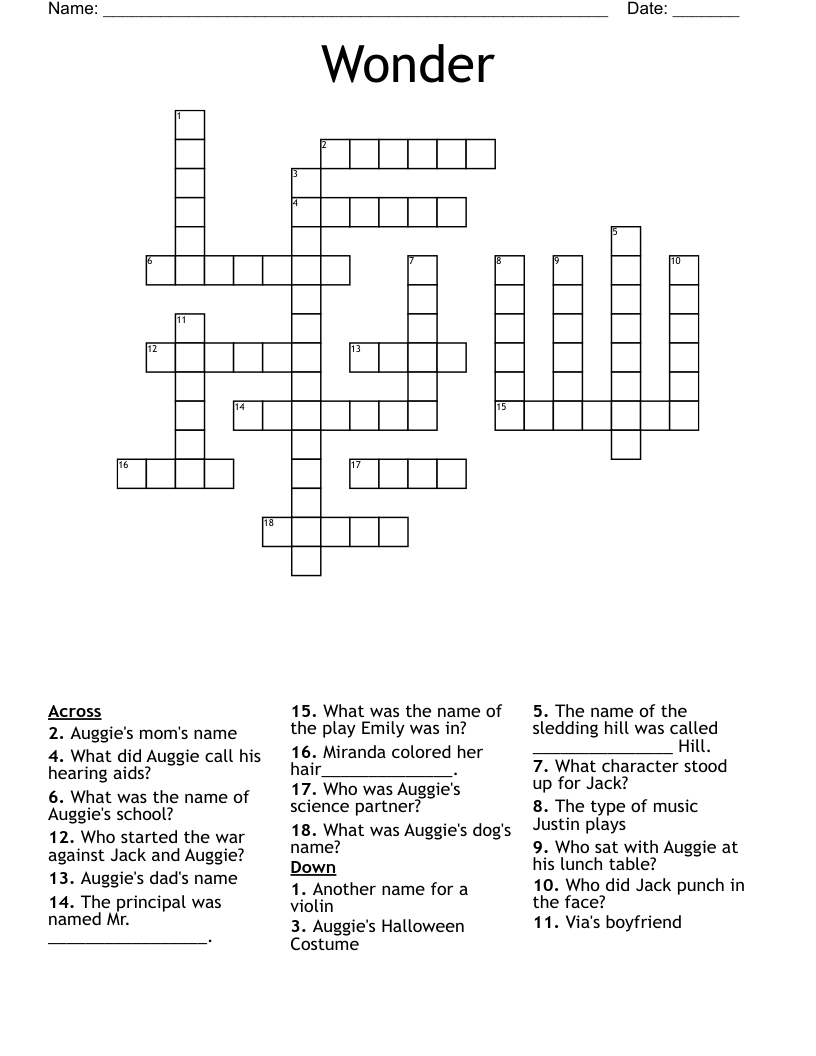 Wonder Crossword