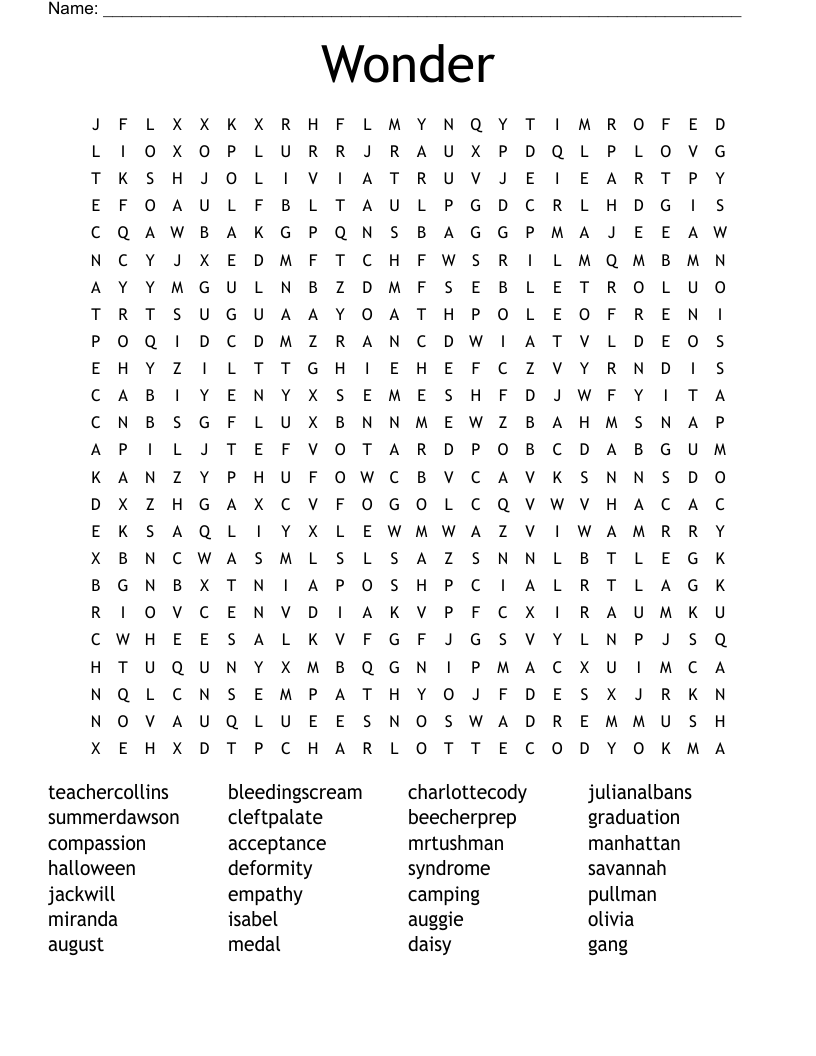 Wonder Word Search