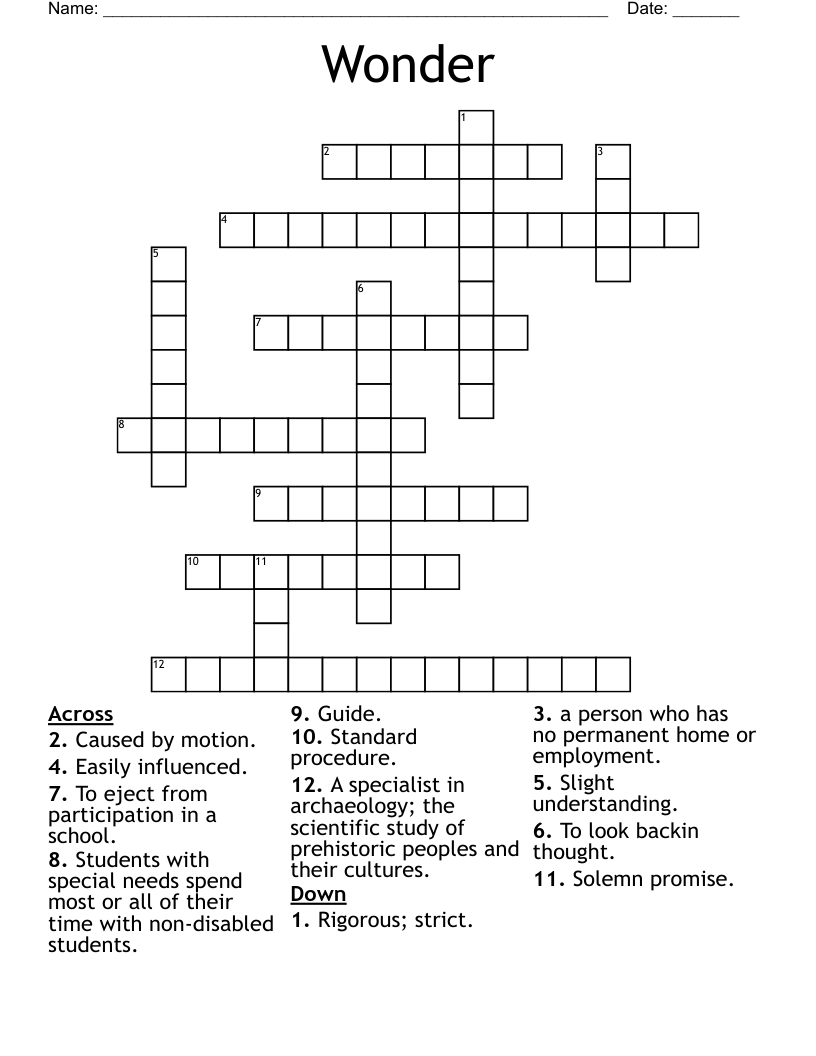 Wonder Crossword