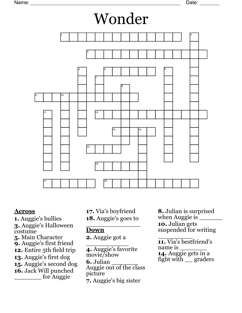 Wonder Crossword