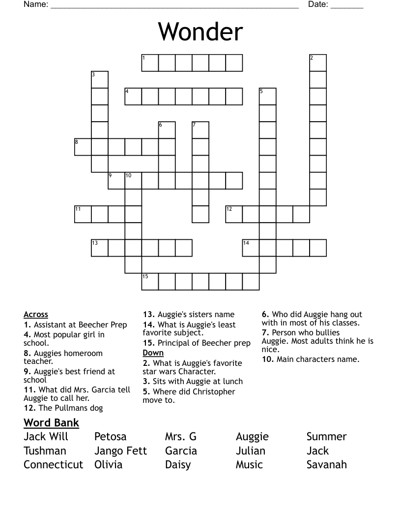 Wonder Crossword