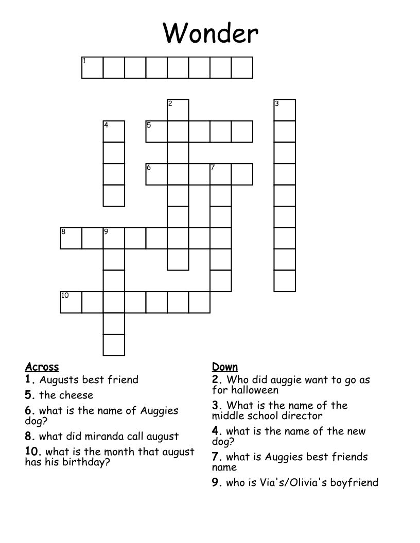 Wonder Crossword