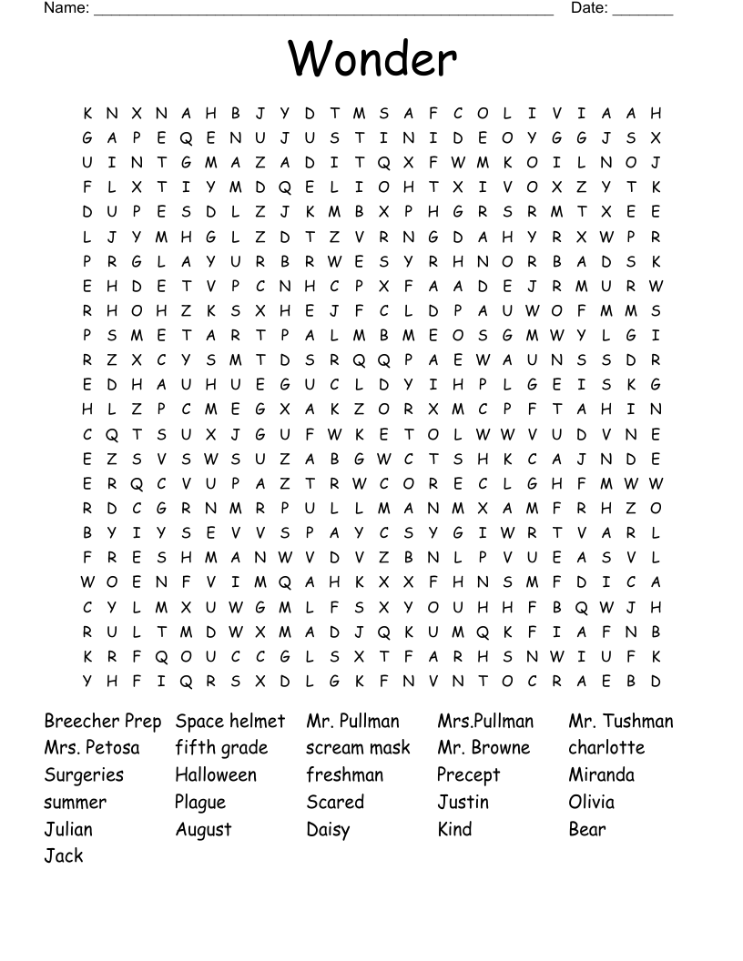 Wonder Word Search