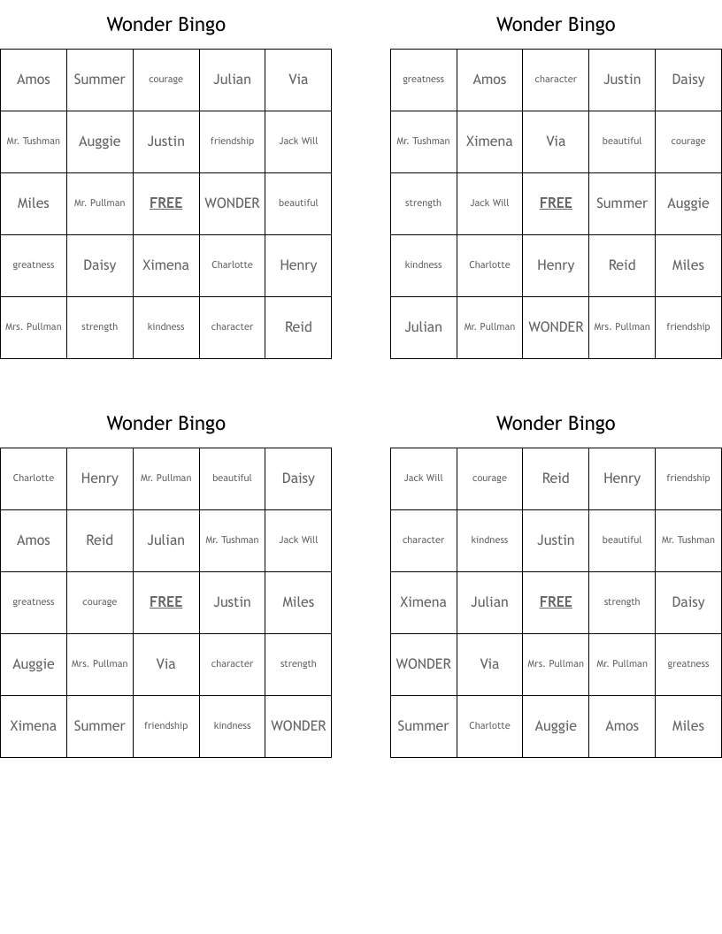 Wonder Bingo