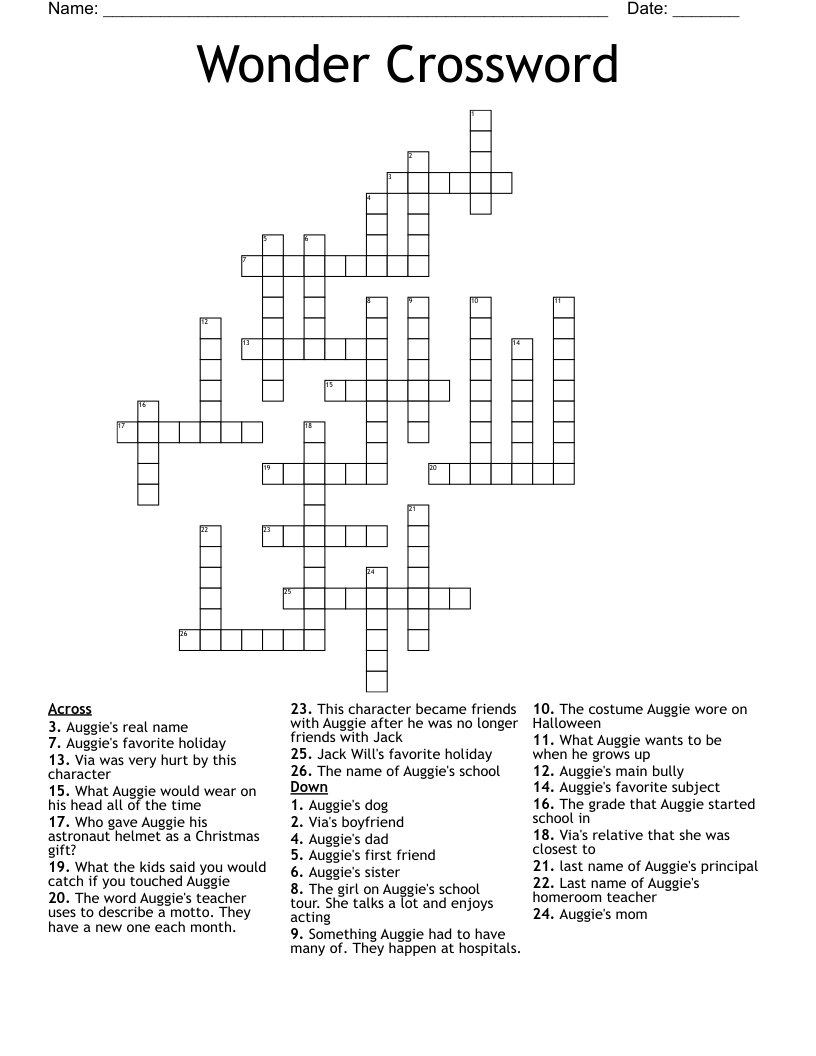 Wonder Crossword