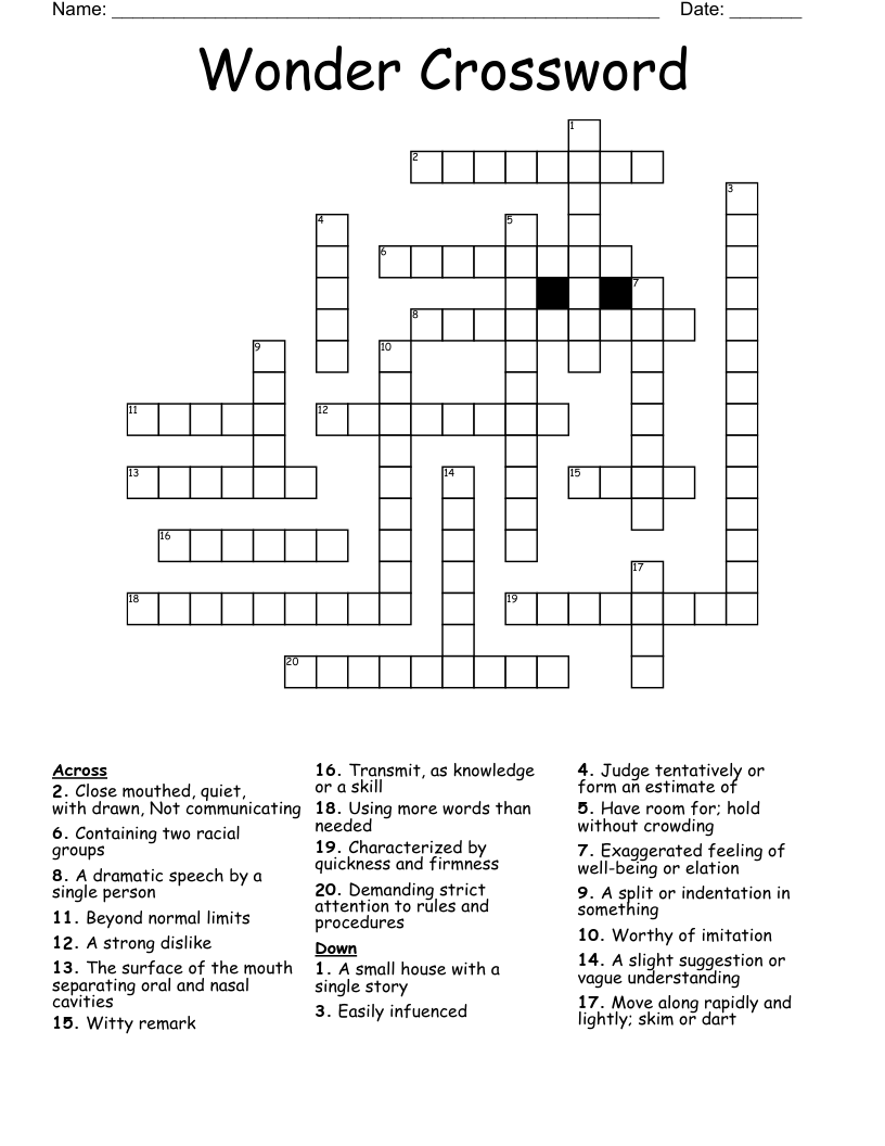 Wonder Crossword