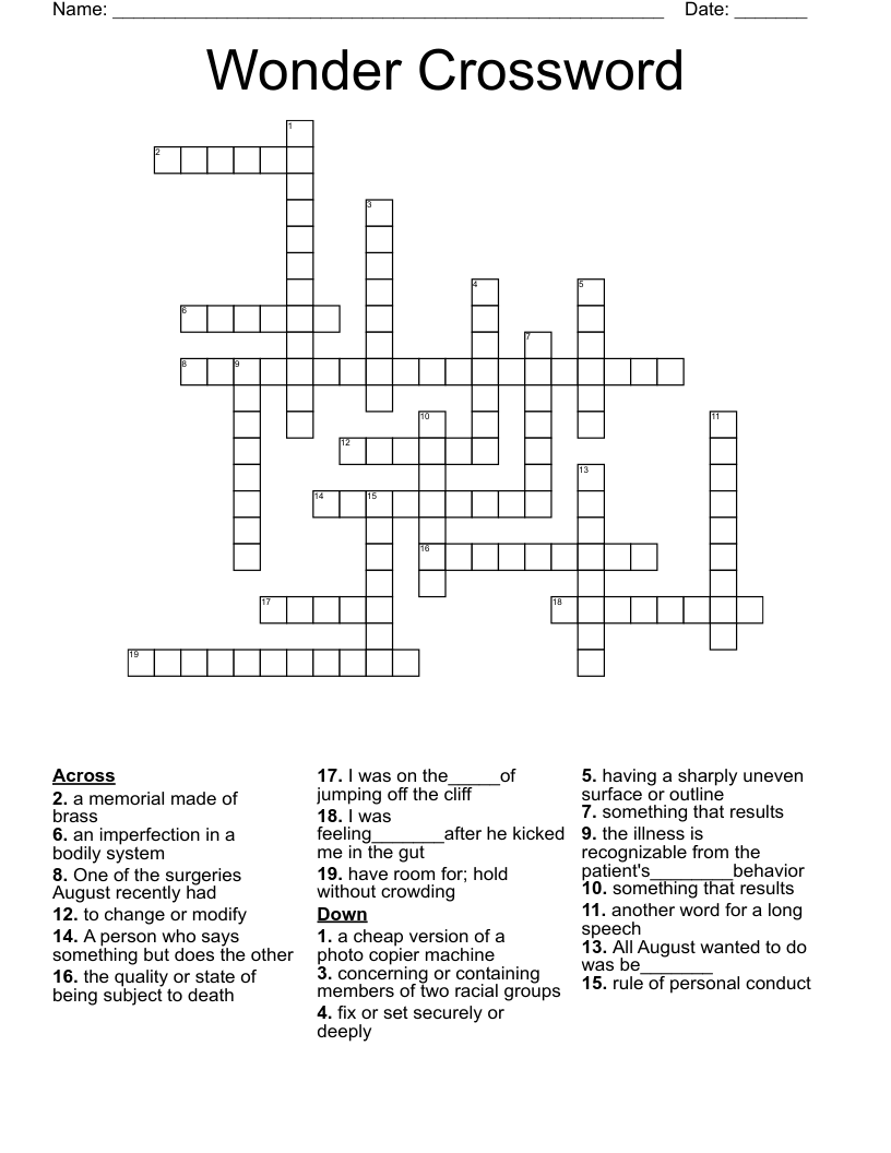 Wonder Crossword