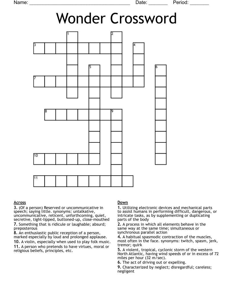 Wonder Crossword