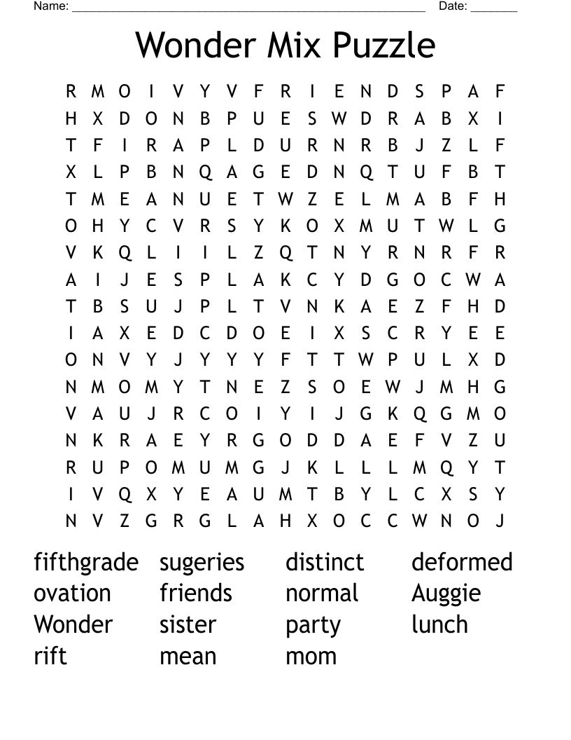 Wonder Mix Puzzle Word Search