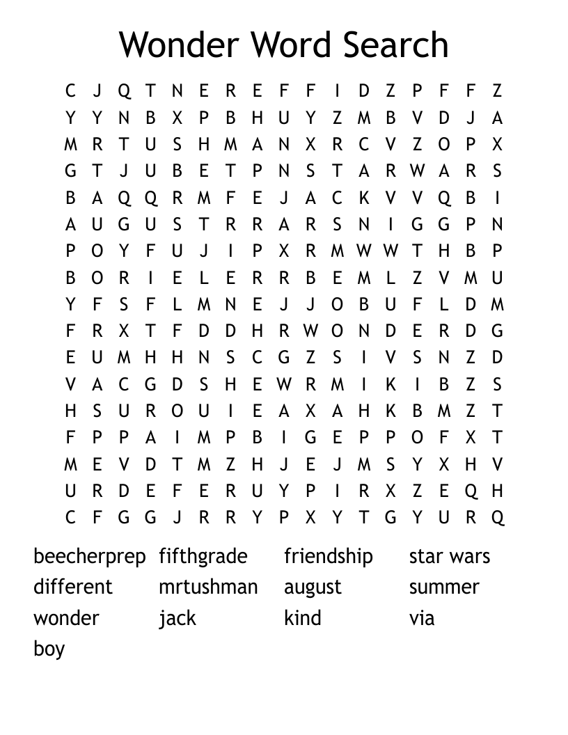 Wonder Word Search