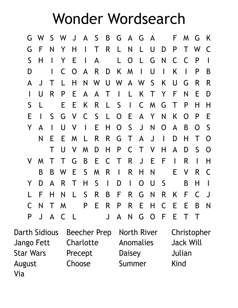 Wonder Wordsearch