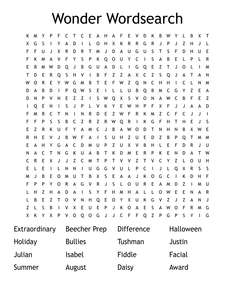 Wonder Wordsearch