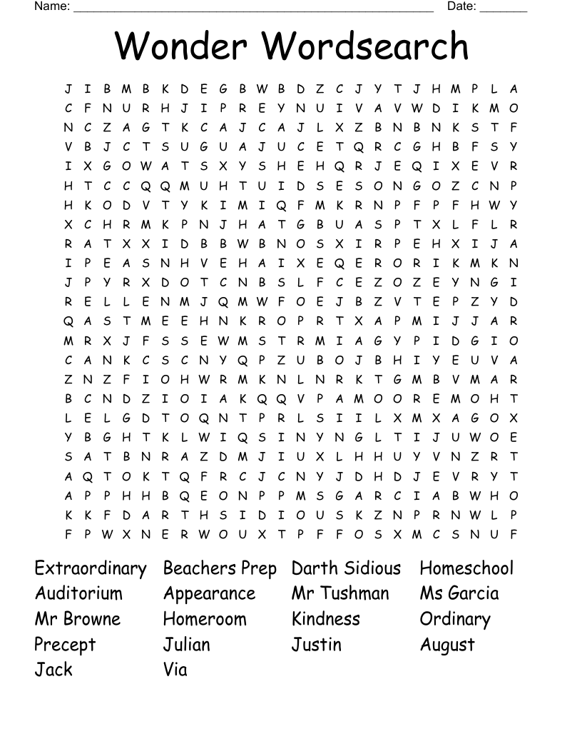 Wonder Wordsearch 