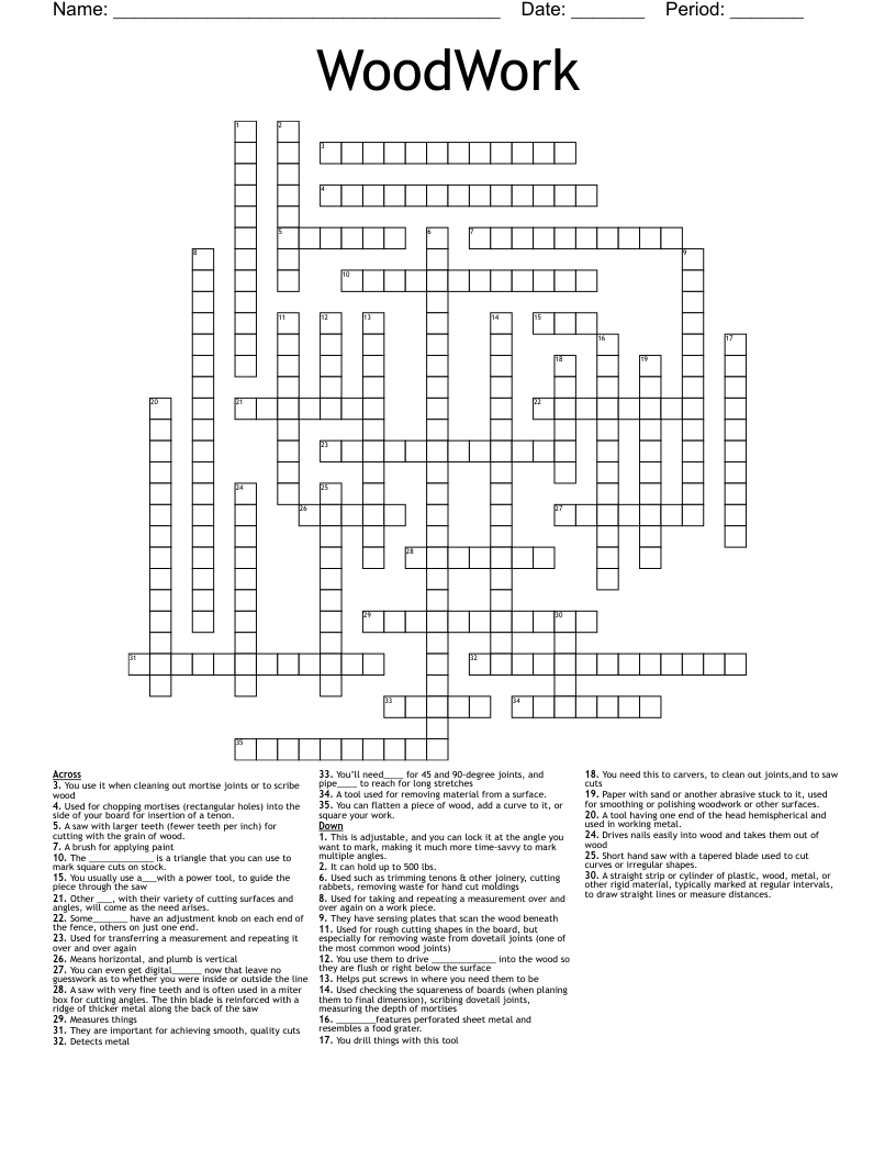 WoodWork Crossword