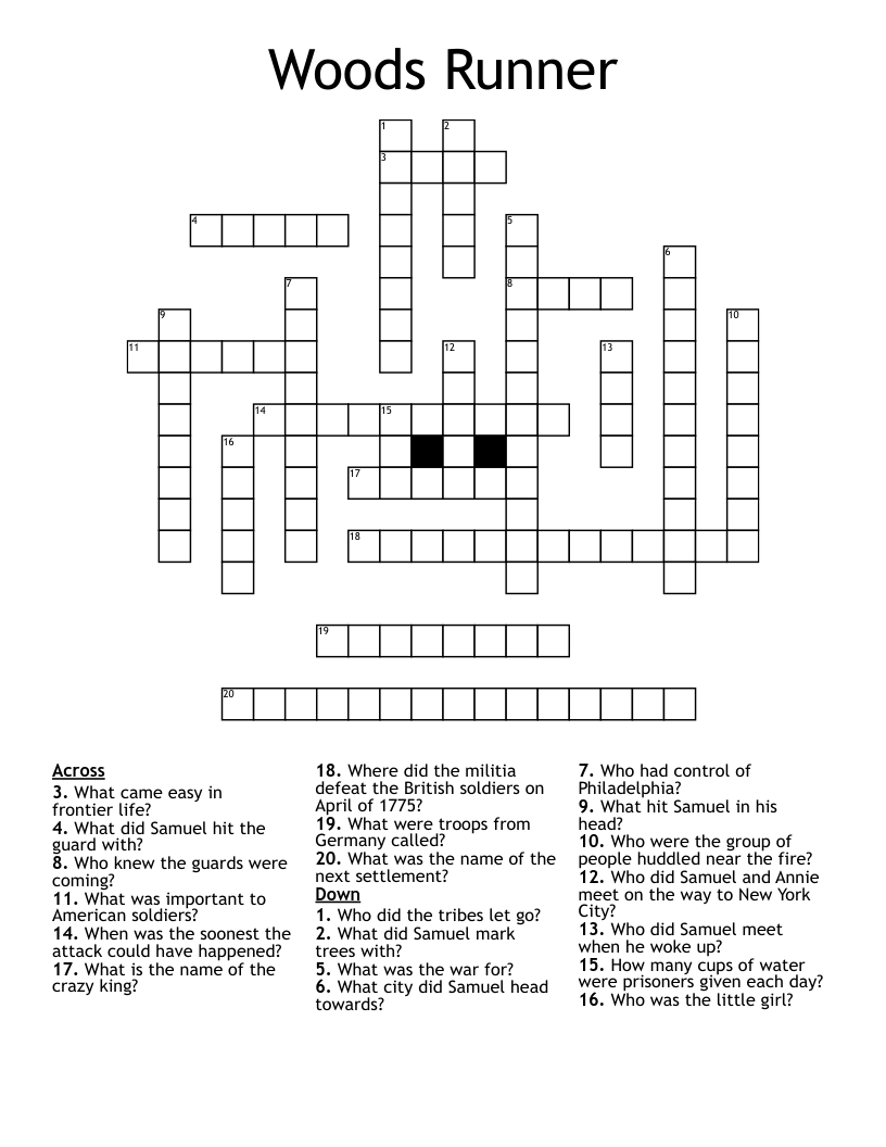 Woods Runner Crossword