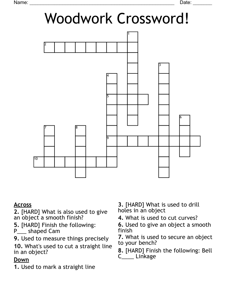Woodwork Crossword! 