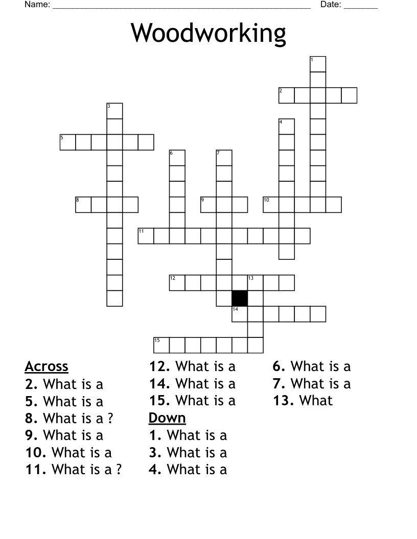 Woodworking Crossword