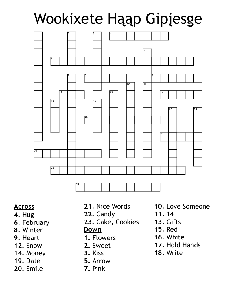 Wookixete Hąąp Gipįesge Crossword