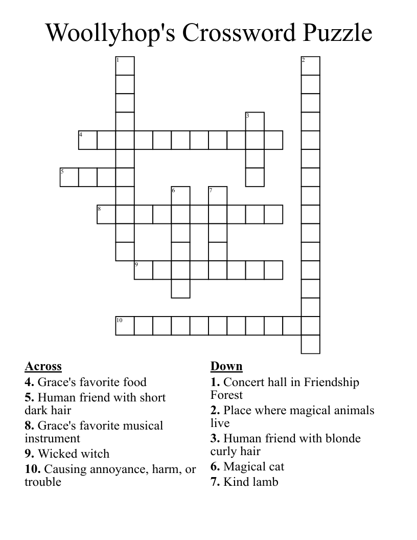 Woollyhop's Crossword Puzzle