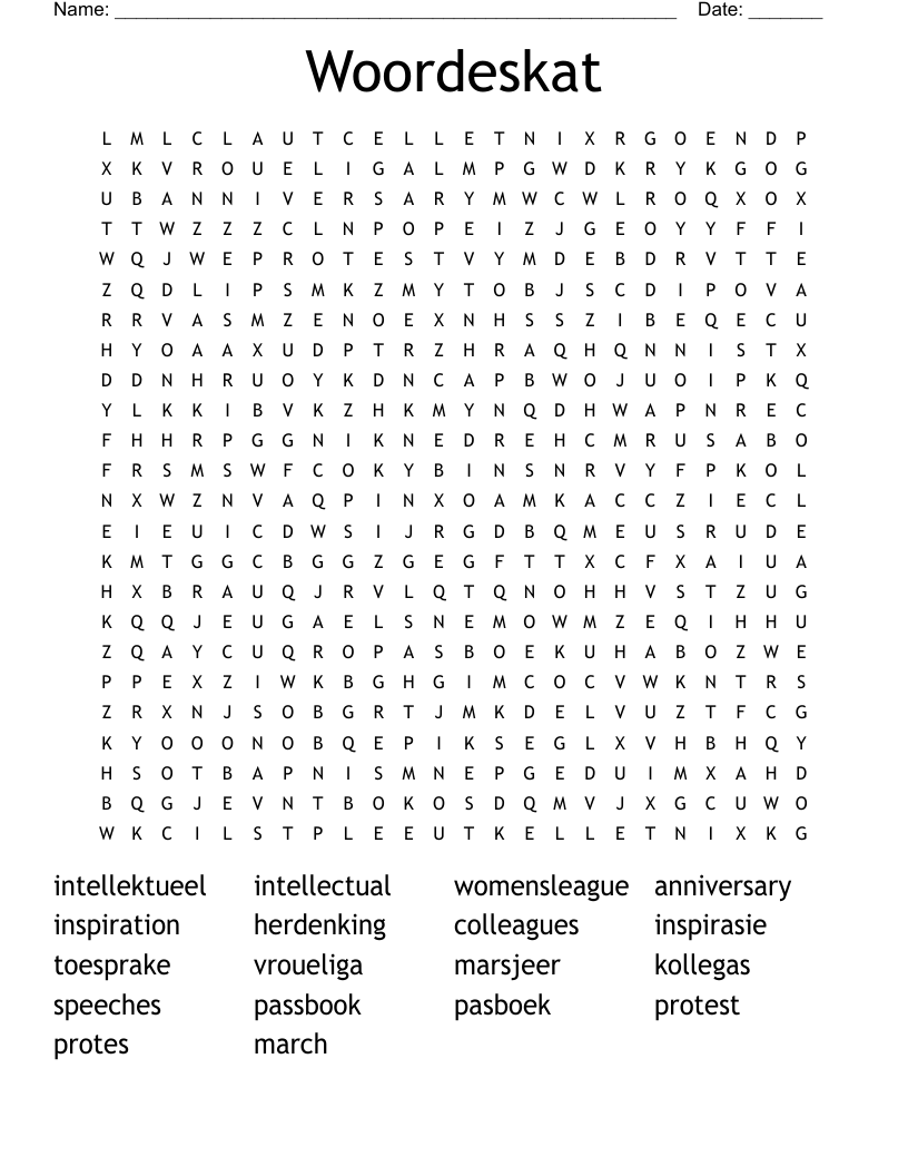 Woordeskat Word Search