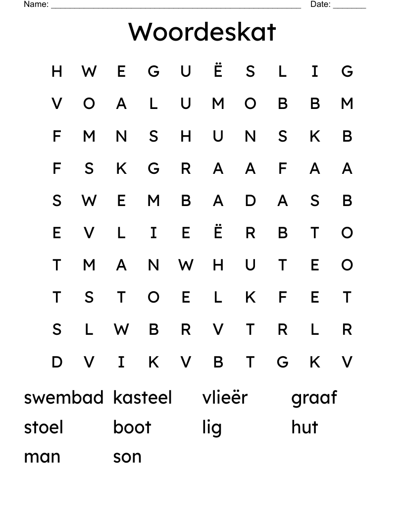 Woordeskat Word Search