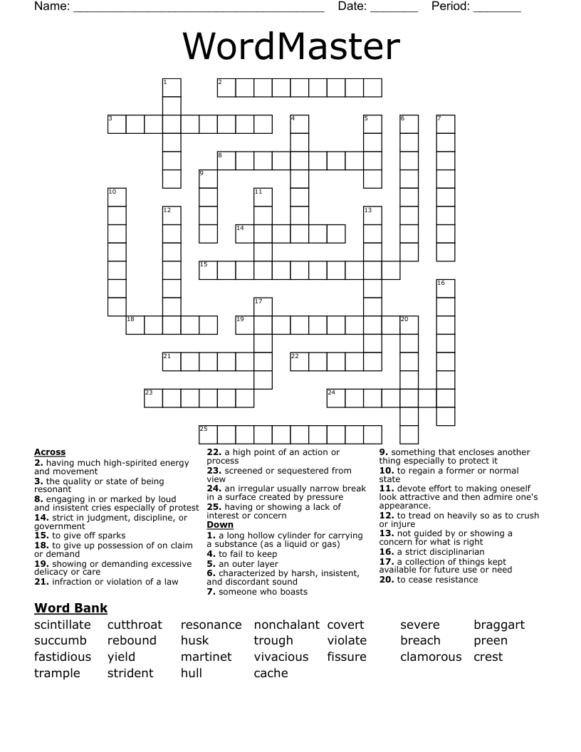 WordMaster Crossword